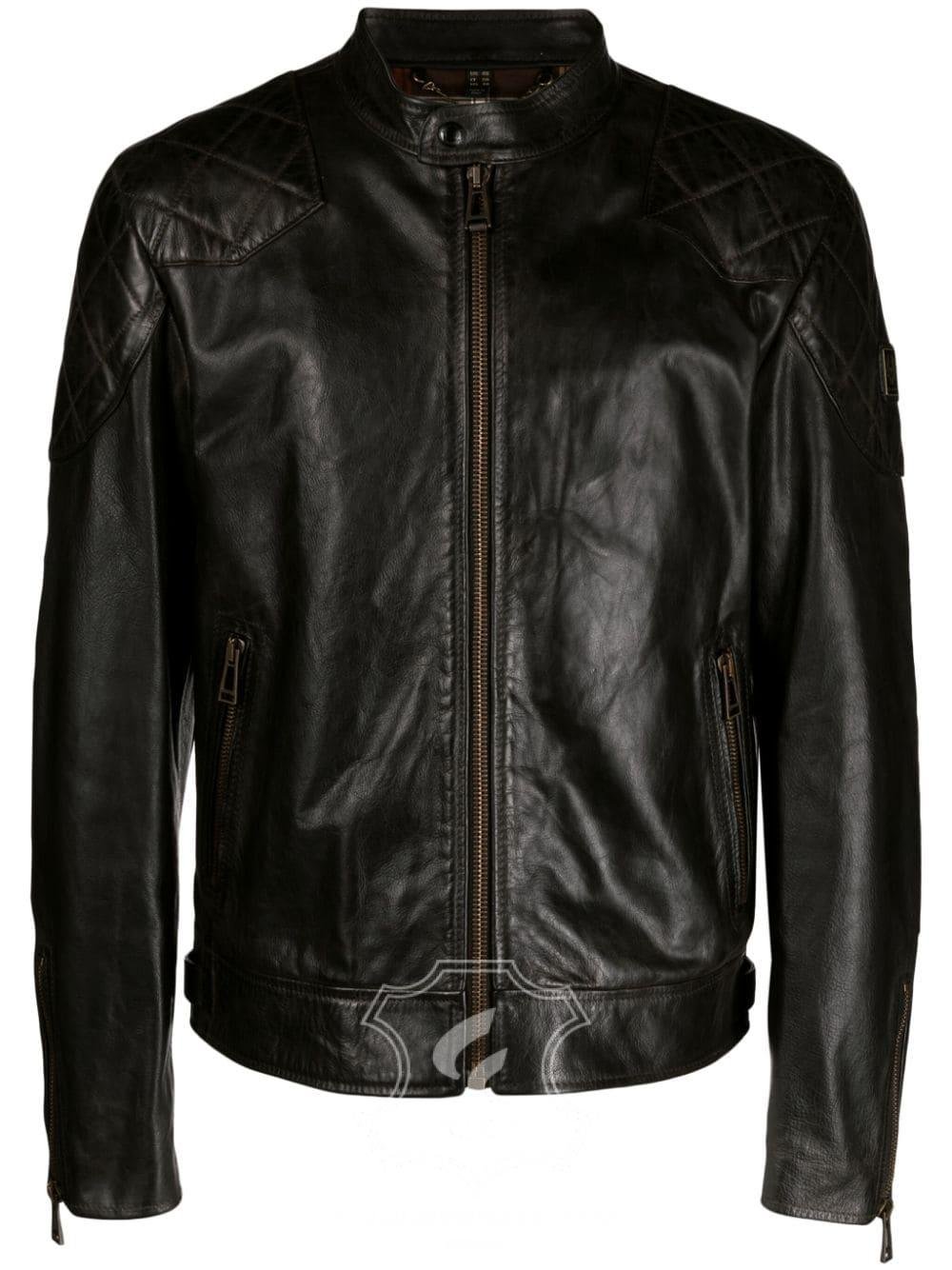 Jaket Kulit Pria Desain Biker - PB 423