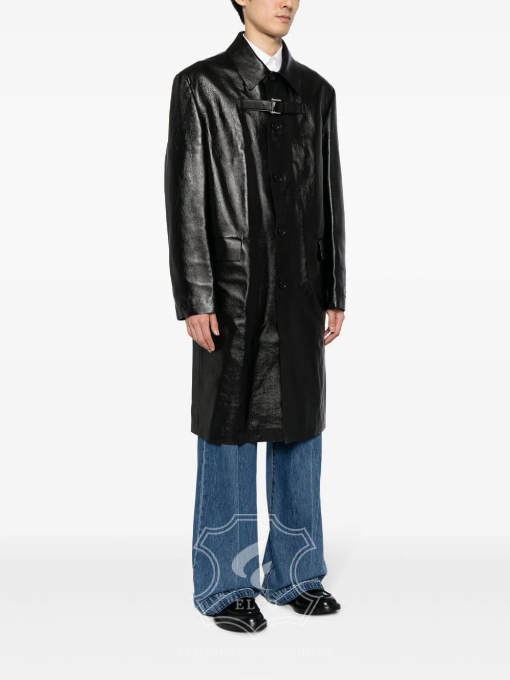 Jaket Kulit Pria Desain Jas - PJ 425 - Gambar 3