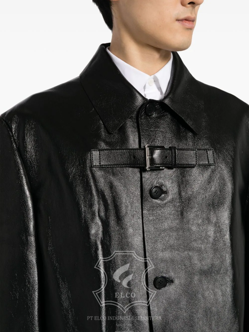 Jaket Kulit Pria Desain Jas - PJ 425 - Gambar 5