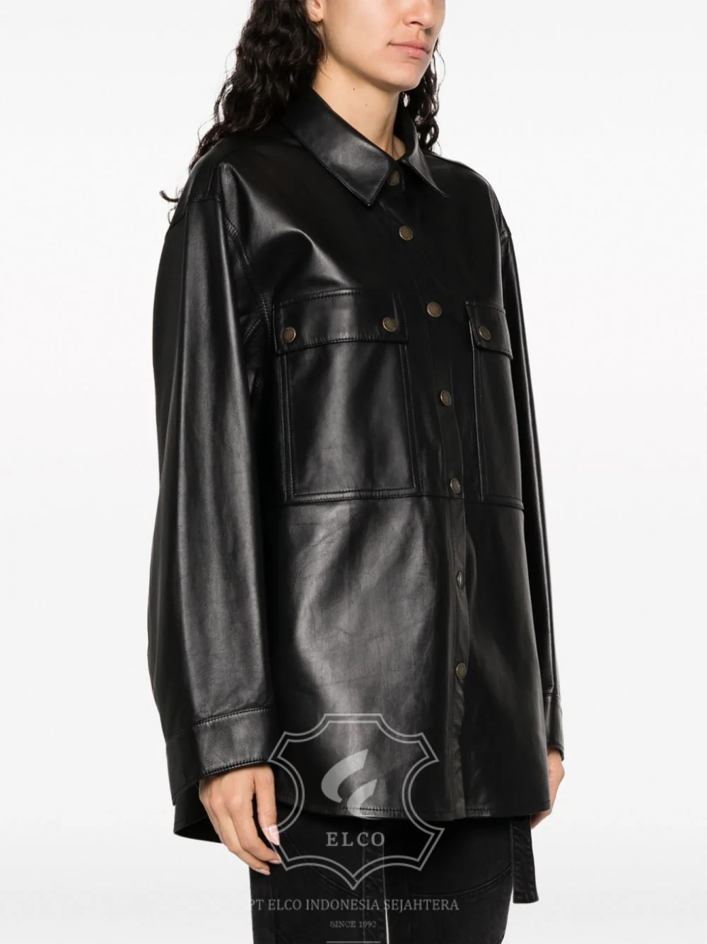 Jaket Kulit Wanita Desain Jas - WJ 422 - Gambar 3