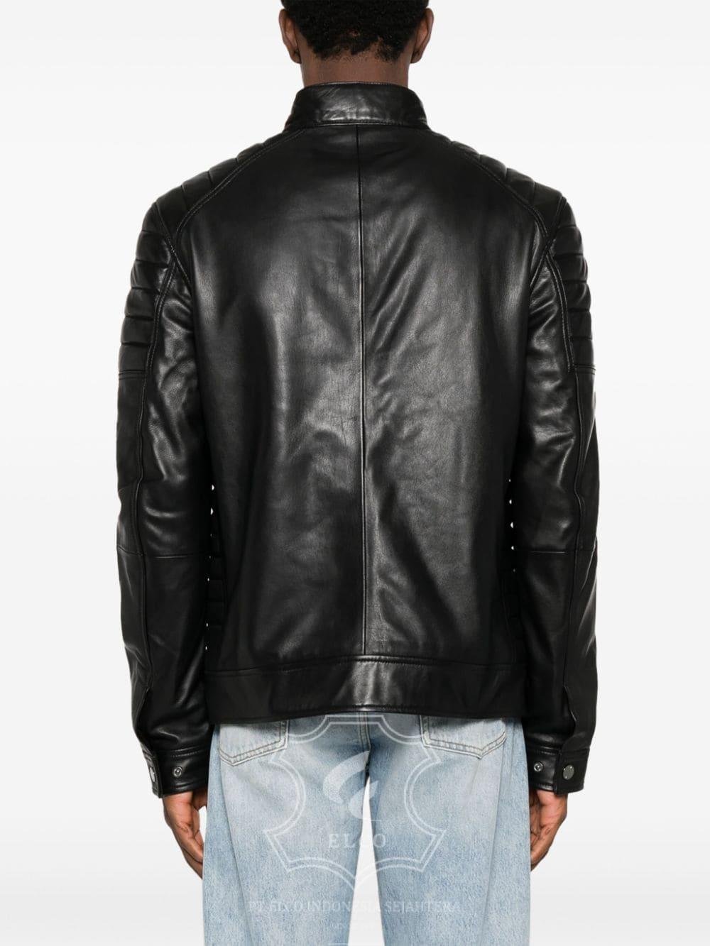 Jaket Kulit Pria Desain Biker - PB 422 - Gambar 5