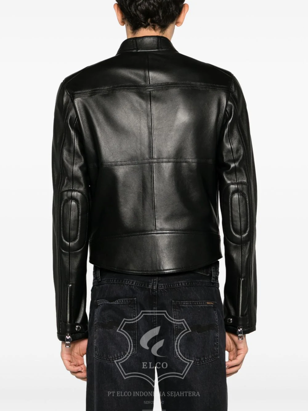 Jaket Kulit Pria Desain Biker - PB 419 - Gambar 4