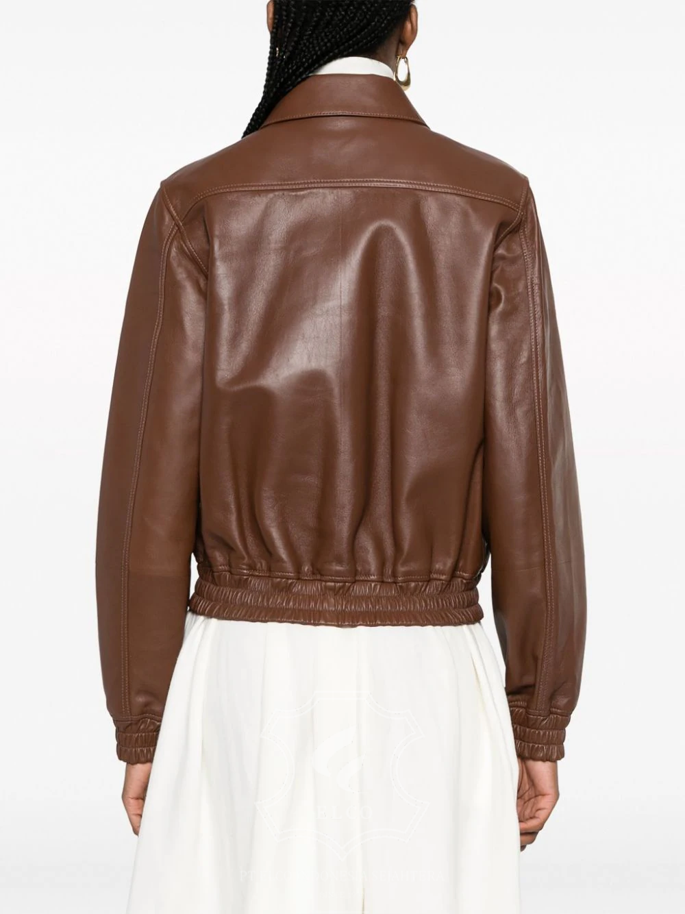 Jaket Kulit Wanita Desain Bomber - WCB 426 - Gambar 5