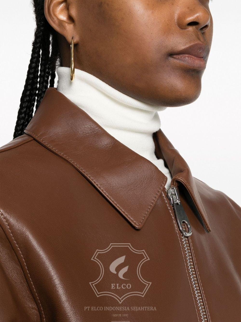 Jaket Kulit Wanita Desain Bomber - WCB 426 - Gambar 4