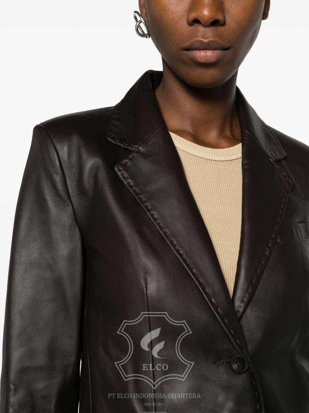 Jaket Kulit Wanita Desain Jas - WJ 423 - Gambar 5