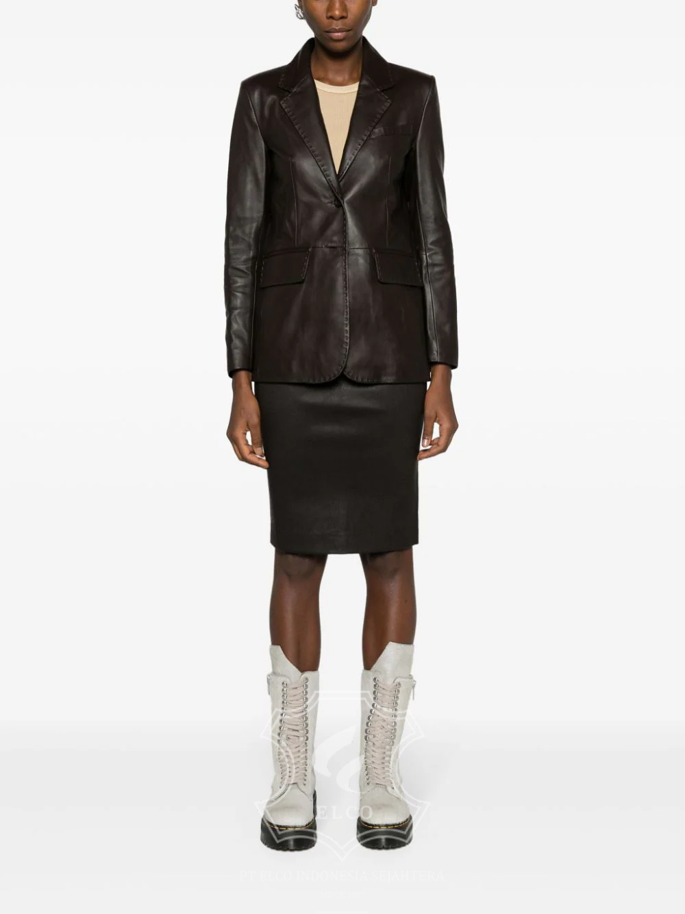 Jaket Kulit Wanita Desain Jas - WJ 423 - Gambar 2