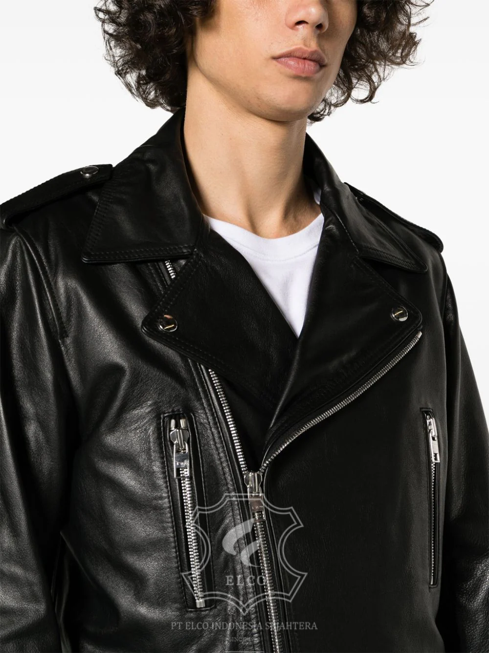 Jaket Kulit Pria Desain Serong - PS 415 - Gambar 5