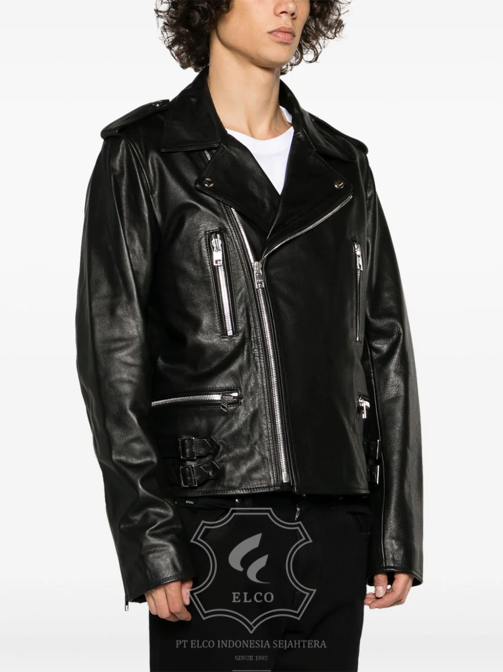 Jaket Kulit Pria Desain Serong - PS 415 - Gambar 3