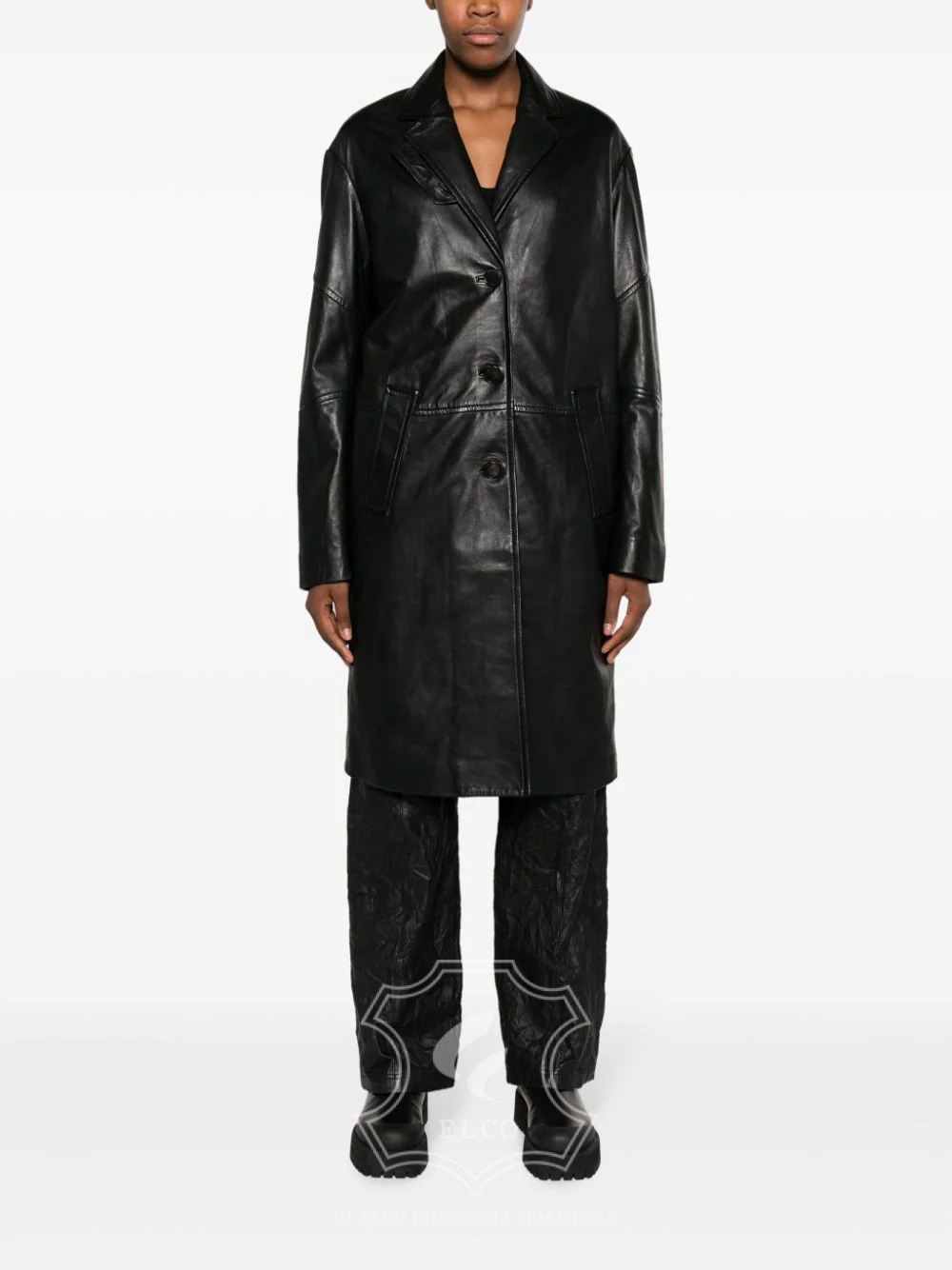 Jaket Kulit Pria Desain Jas - PJ 423 - Gambar 2