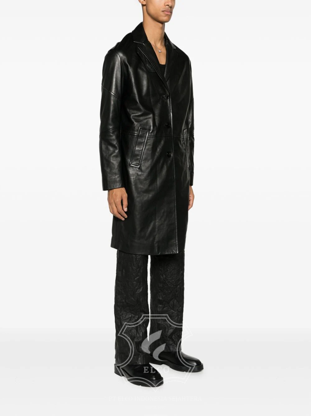 Jaket Kulit Pria Desain Jas - PJ 423 - Gambar 4