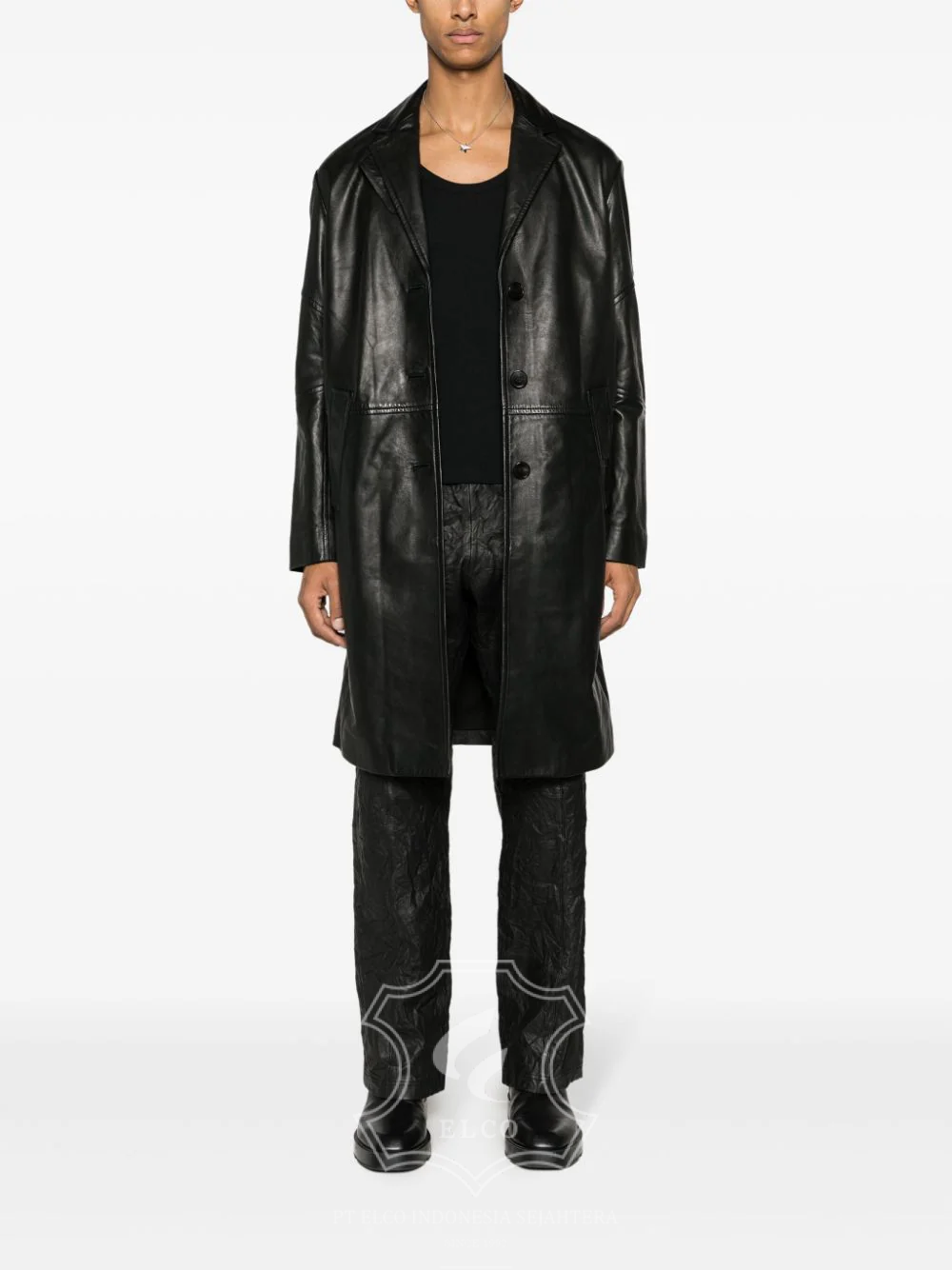 Jaket Kulit Pria Desain Jas - PJ 423 - Gambar 3