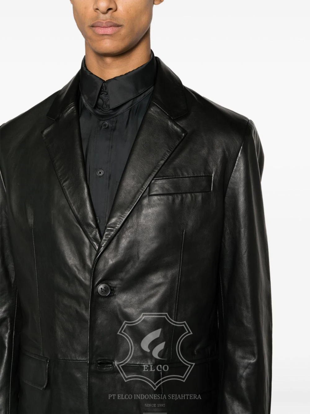 Jaket Kulit Pria Desain Jas - PJ 419 - Gambar 4