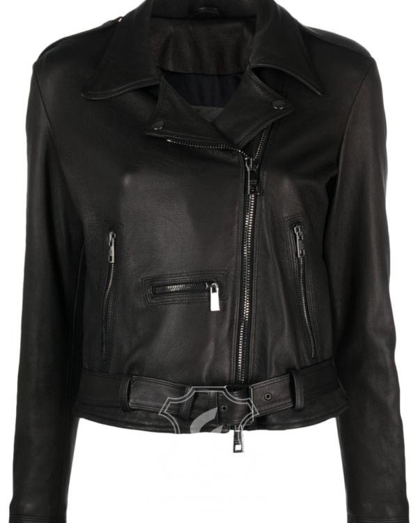 Jaket Kulit Wanita Desain Serong - WS 434