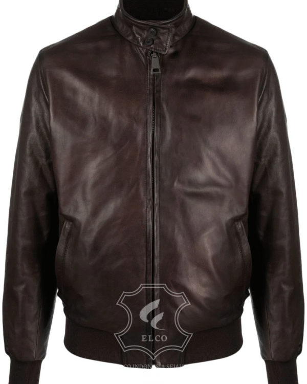 Jaket Kulit Pria Desain Bomber - PCB 453