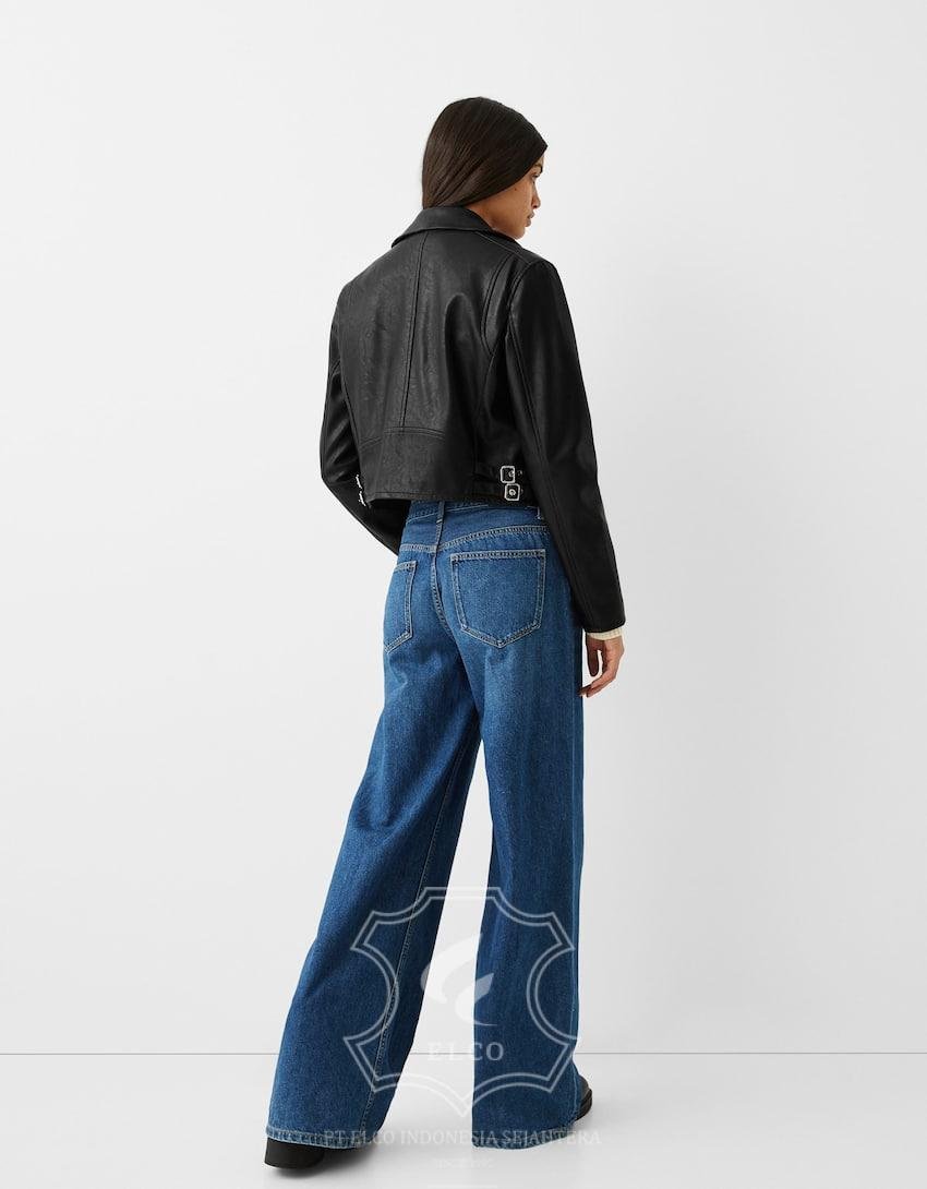 Jaket Kulit Wanita Desain Serong - WS 464 - Gambar 3
