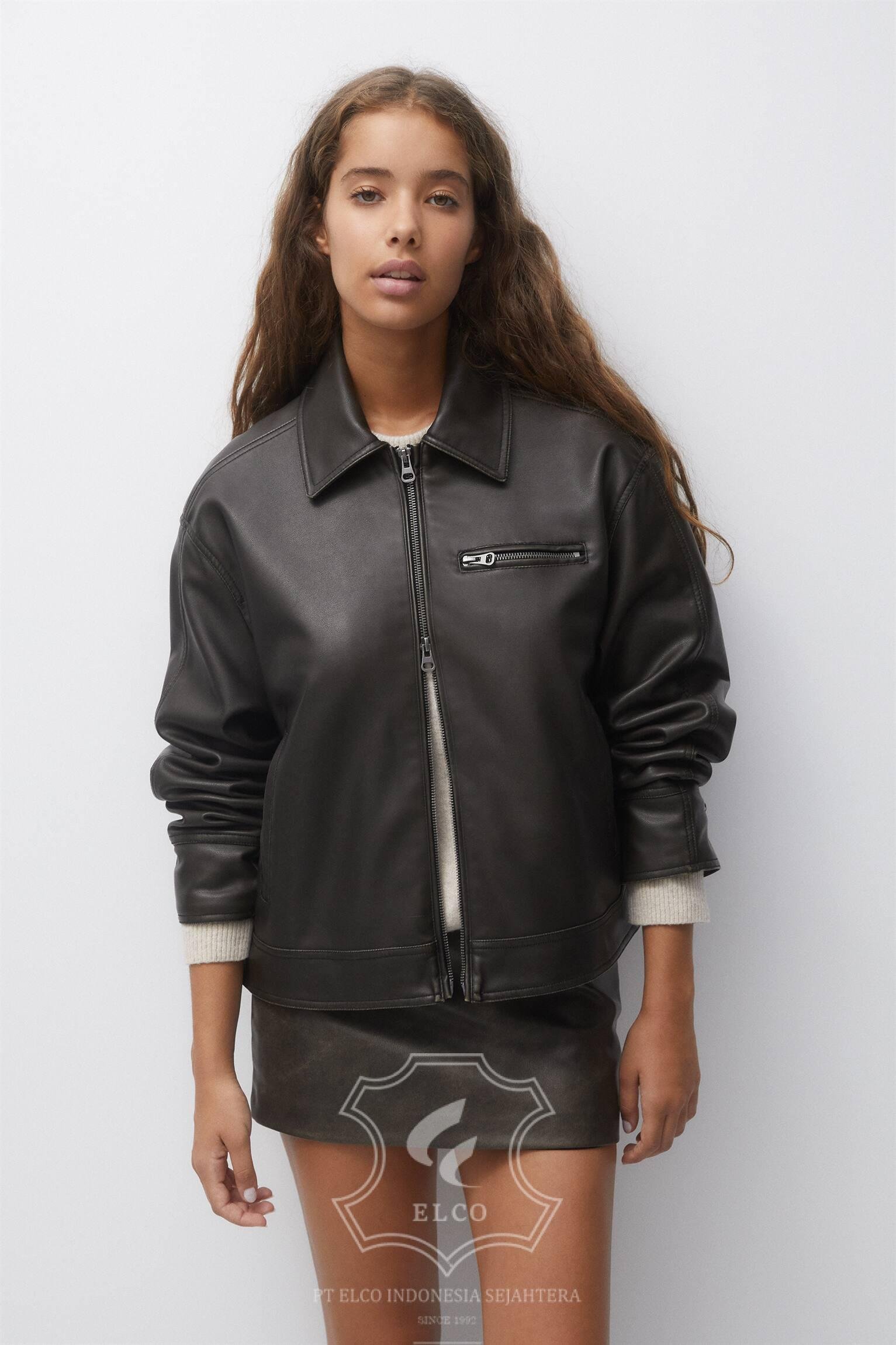 Jaket Kulit Wanita Desain Formal - WF 422 - Gambar 4