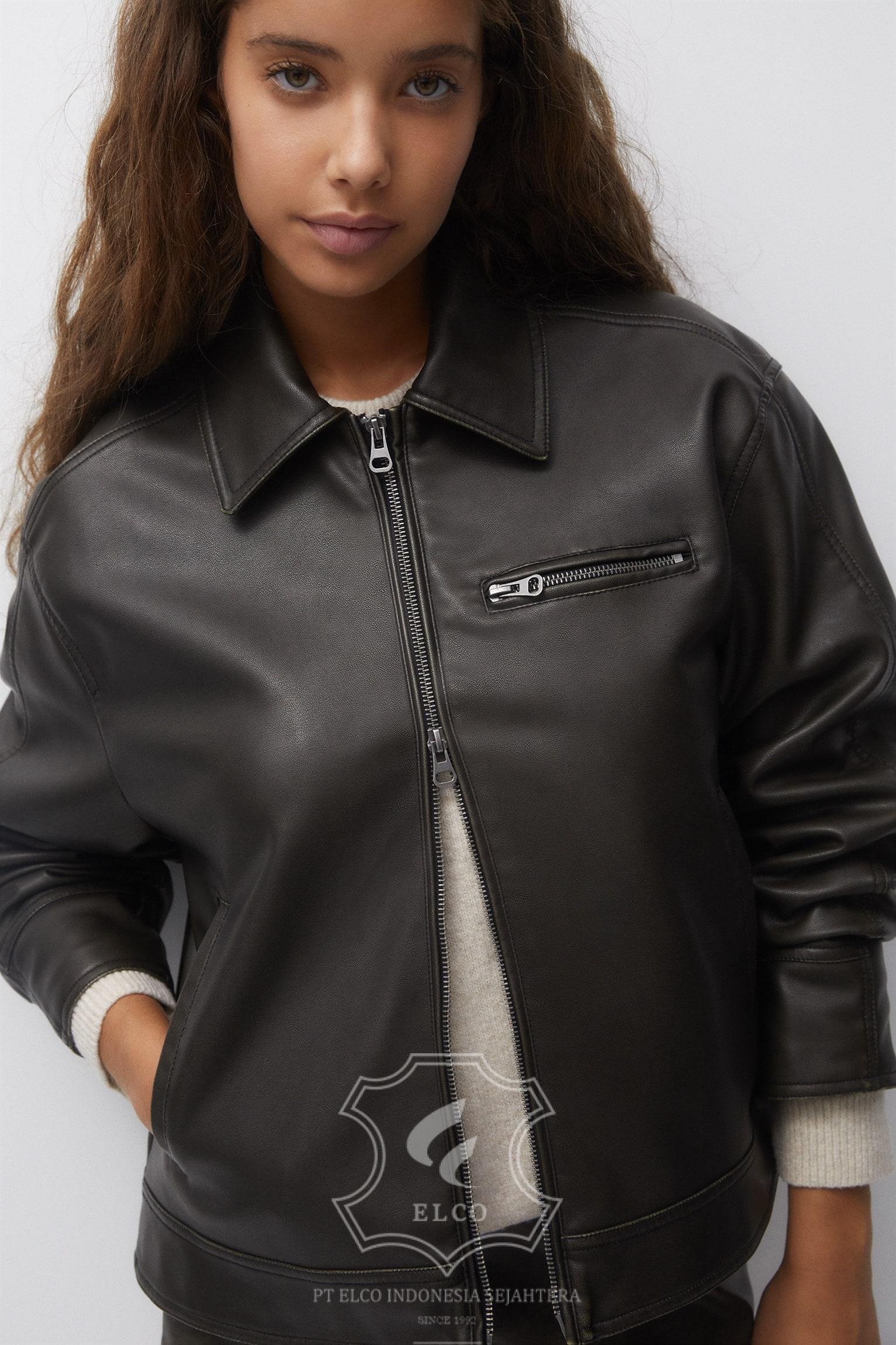 Jaket Kulit Wanita Desain Formal - WF 422 - Gambar 5