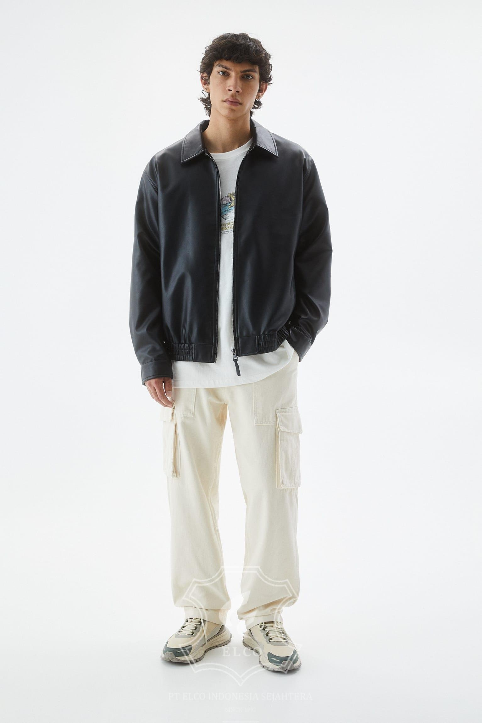 Jaket Kulit Pria Desain Bomber - PCB 463 - Gambar 2