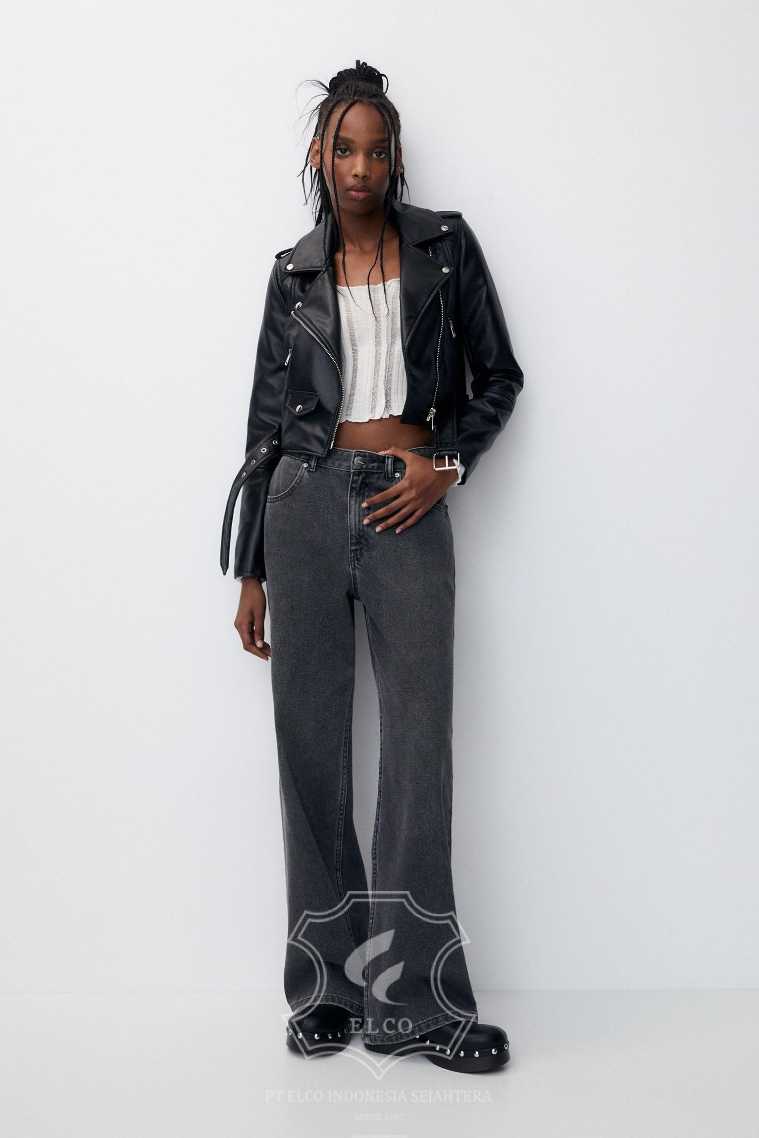 Jaket Kulit Wanita Desain Serong - WS 438 - Gambar 2