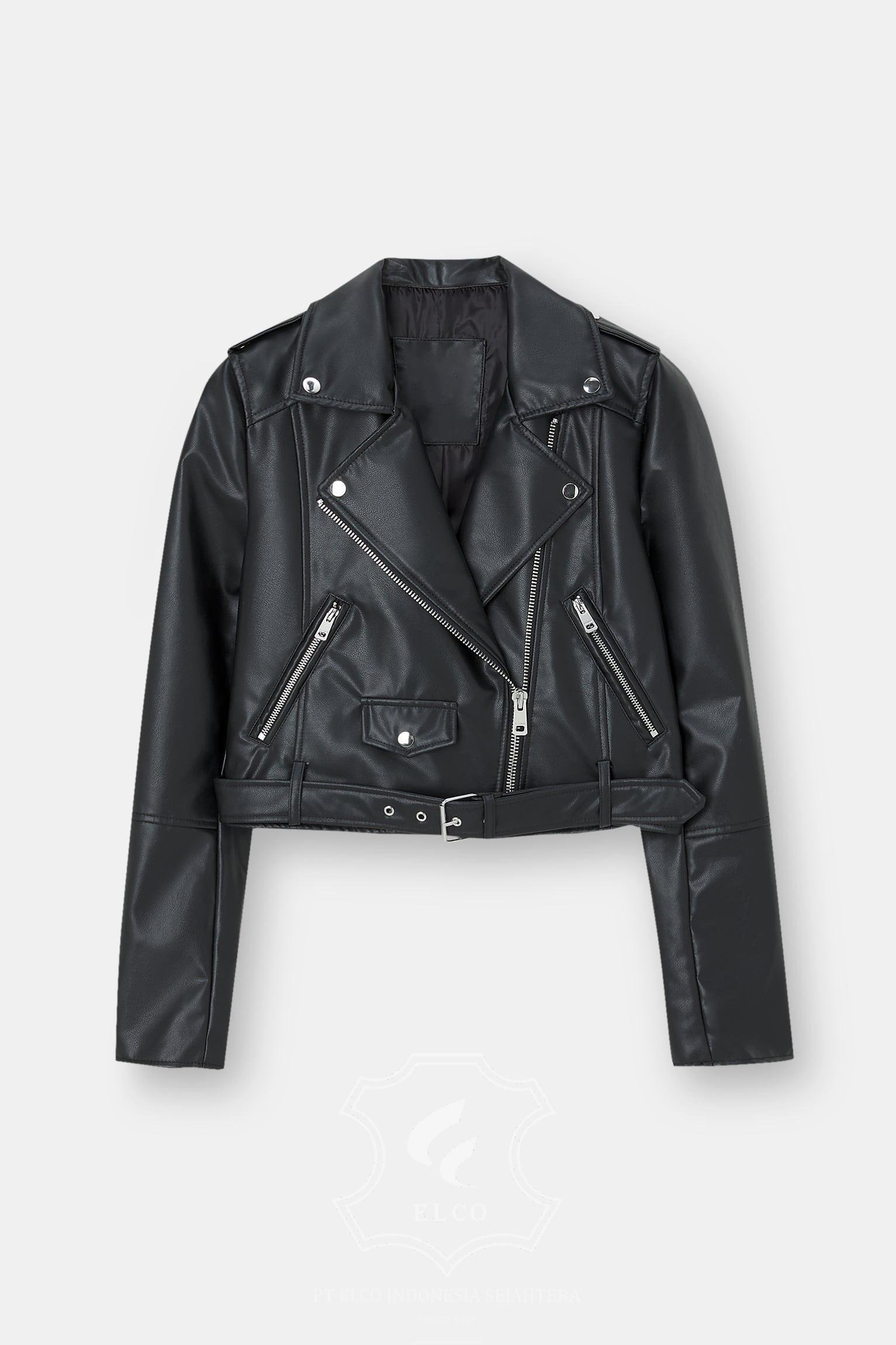 Jaket Kulit Wanita Desain Serong - WS 438