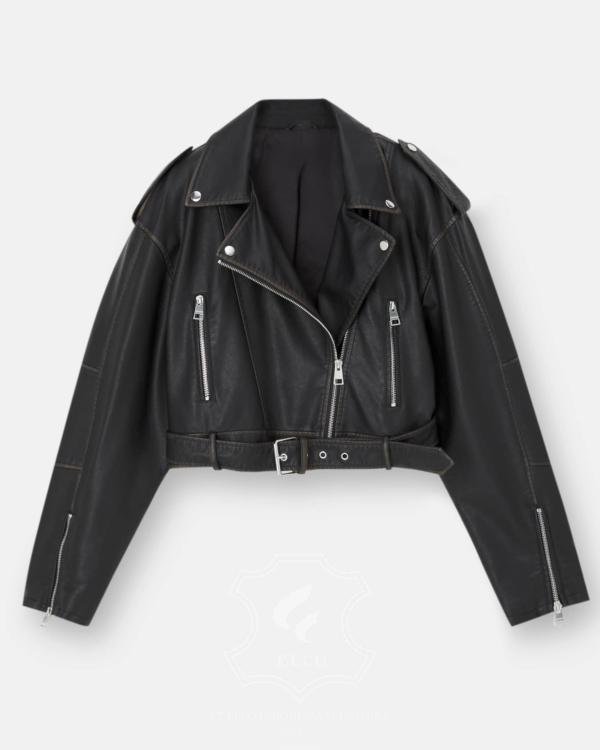 Jaket Kulit Wanita Desain Serong - WS 437