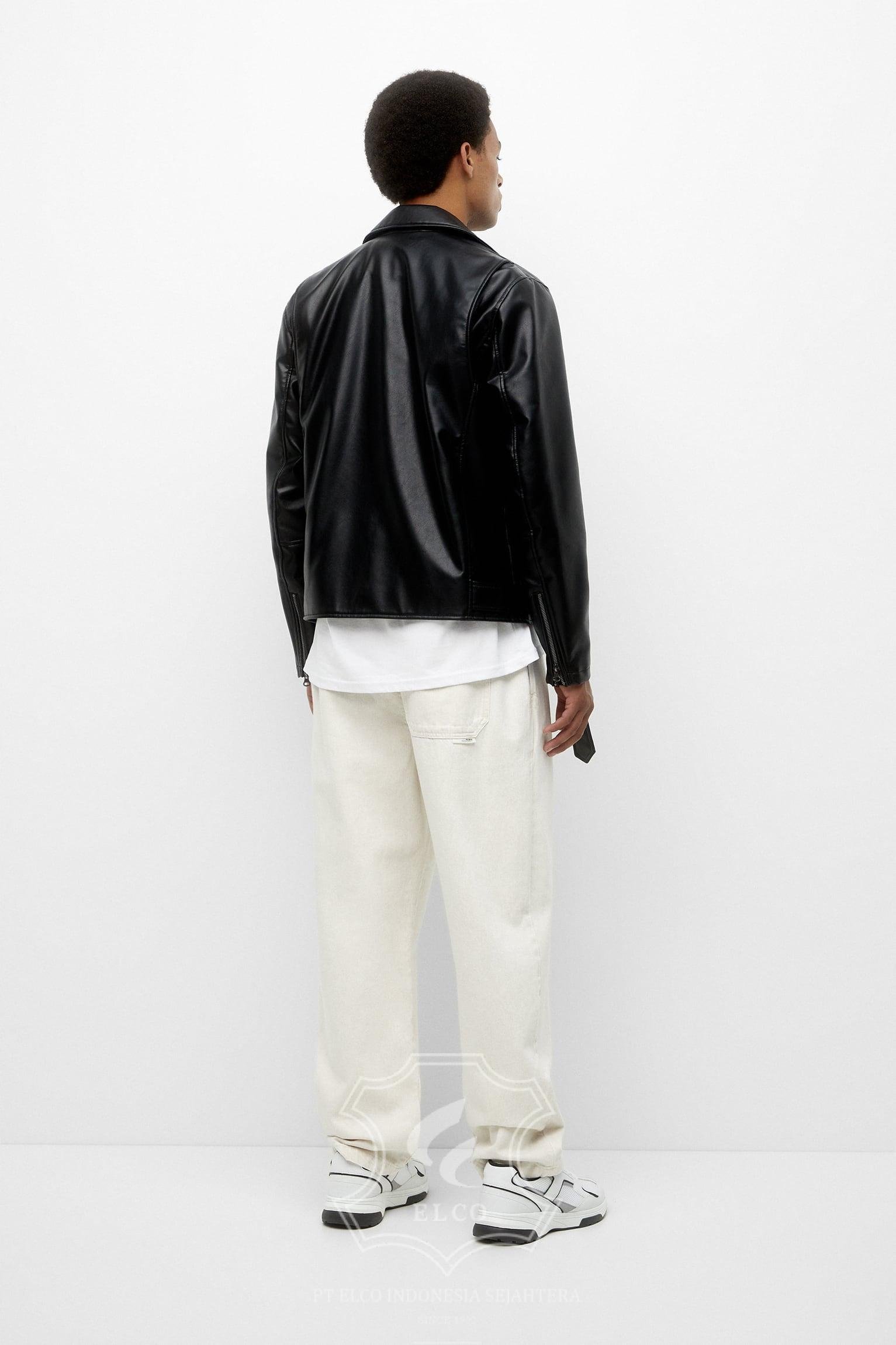 Jaket Kulit Pria Desain Serong - PS 423 - Gambar 3