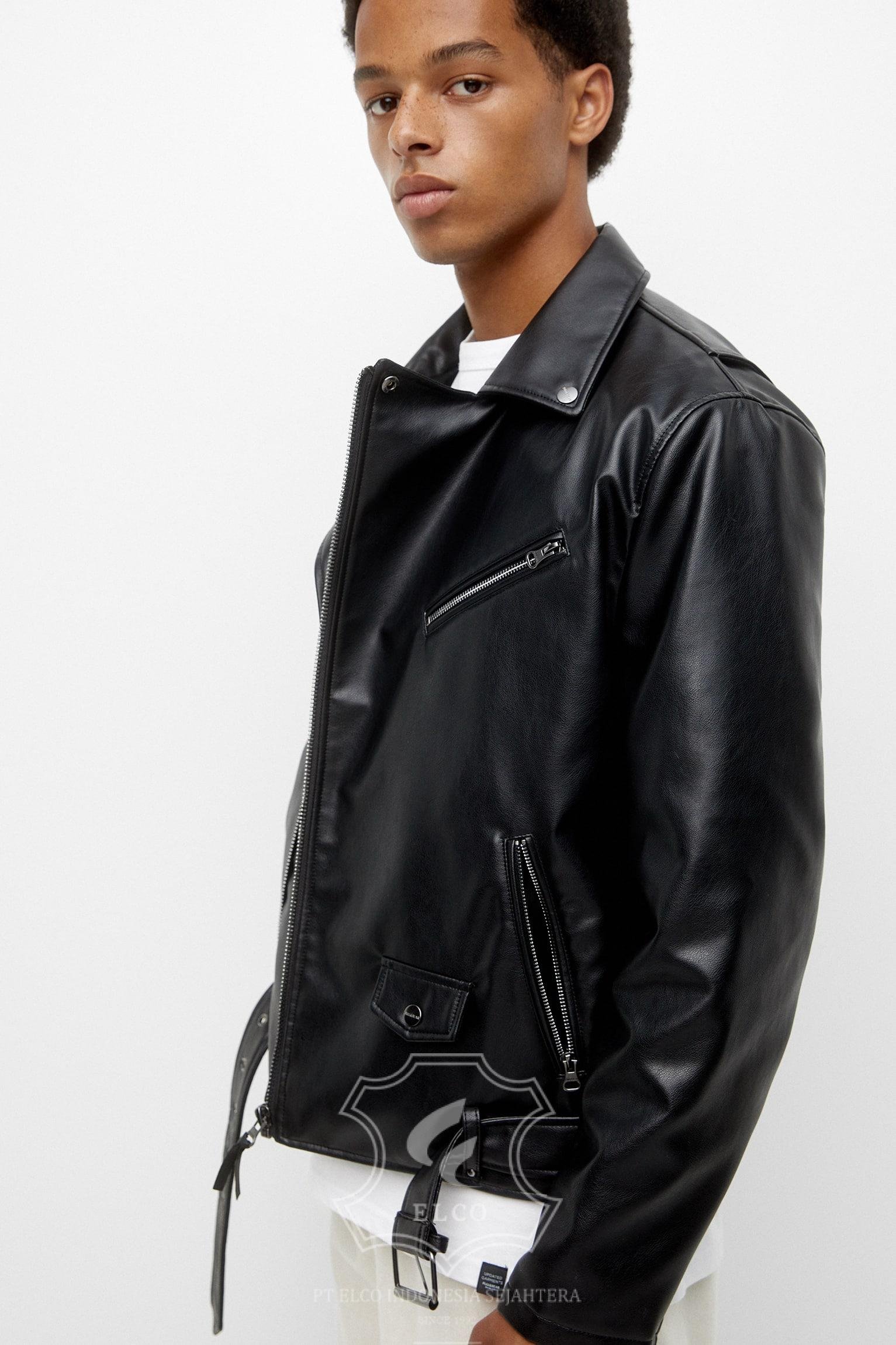 Jaket Kulit Pria Desain Serong - PS 423 - Gambar 5
