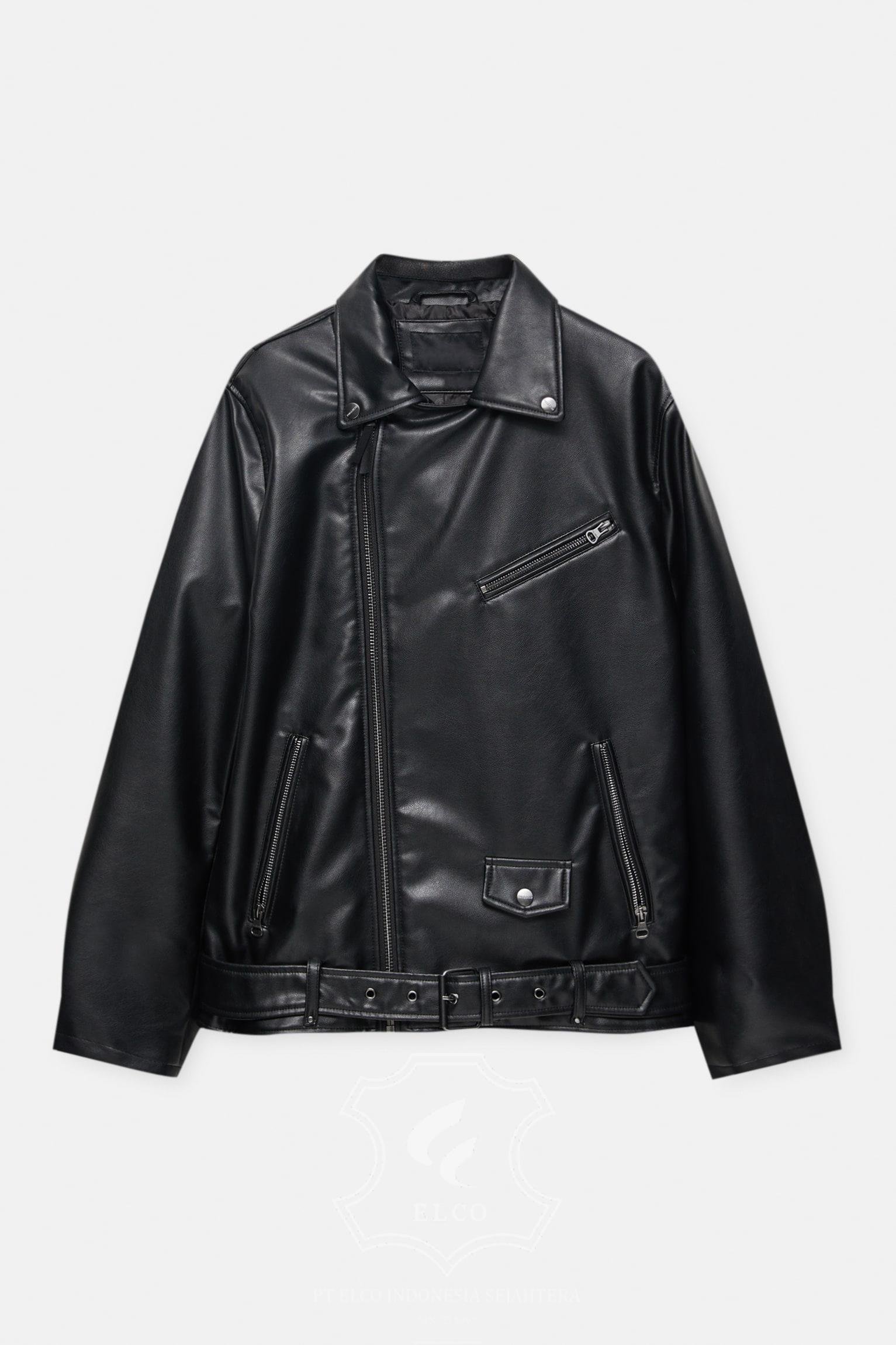 Jaket Kulit Pria Desain Serong - PS 423