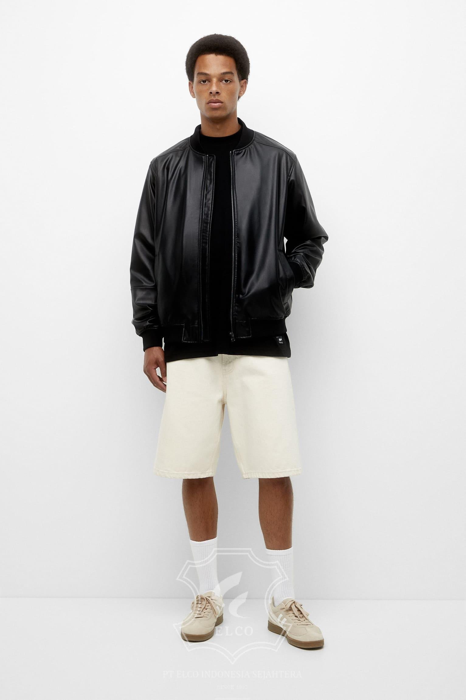 Jaket Kulit Pria Desain Bomber - PCB 462 - Gambar 3