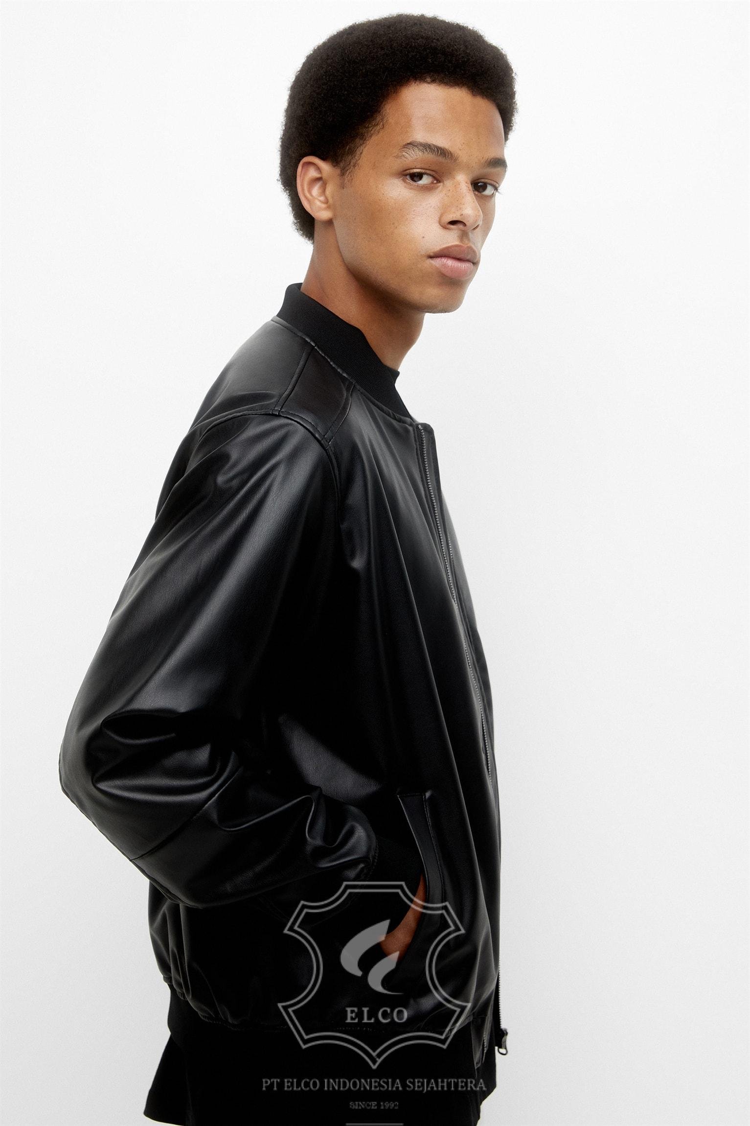 Jaket Kulit Pria Desain Bomber - PCB 462 - Gambar 4