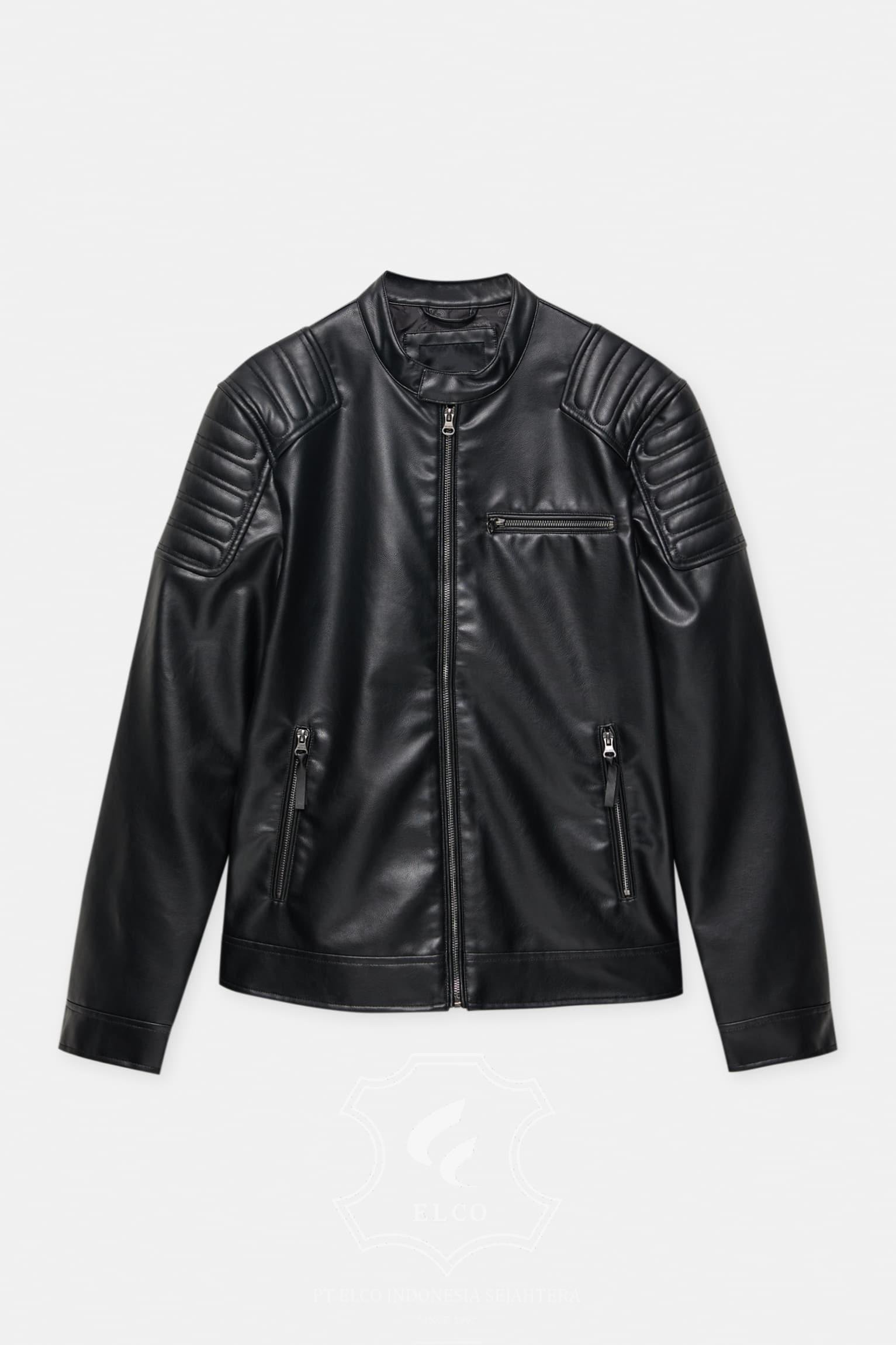 Jaket Kulit Pria Desain Biker - PB 424