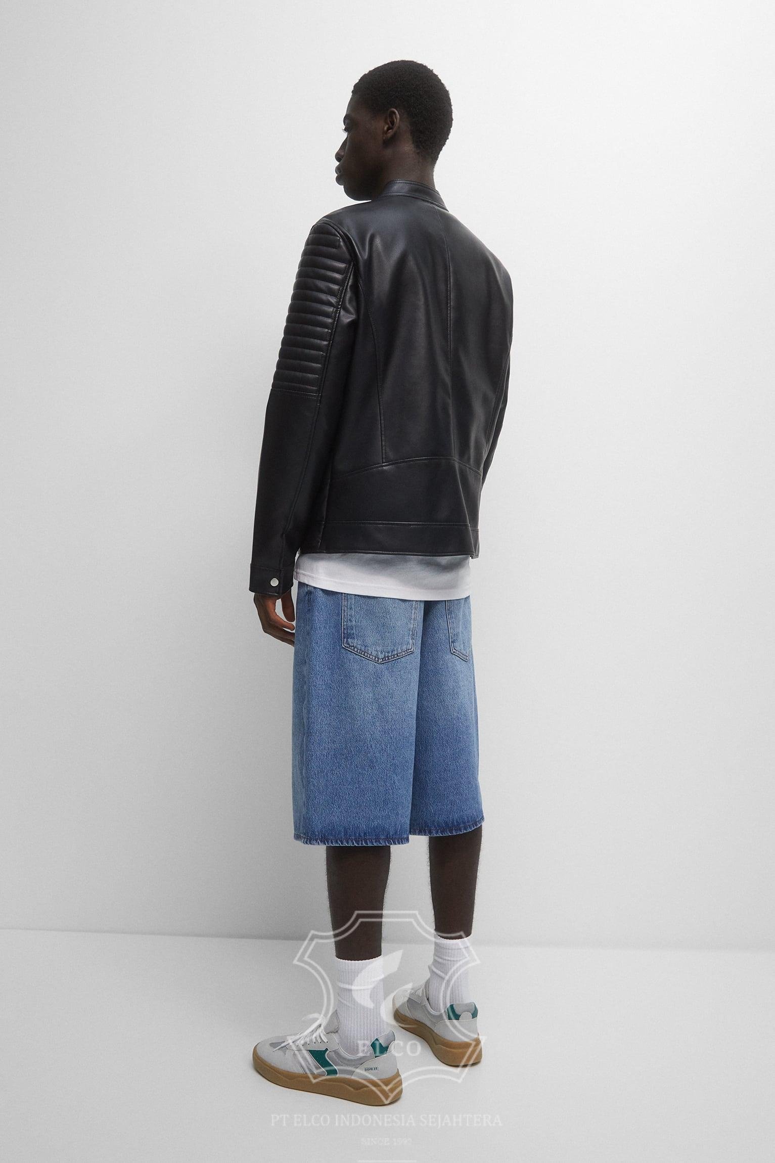 Jaket Kulit Pria Desain Biker - PB 426 - Gambar 4