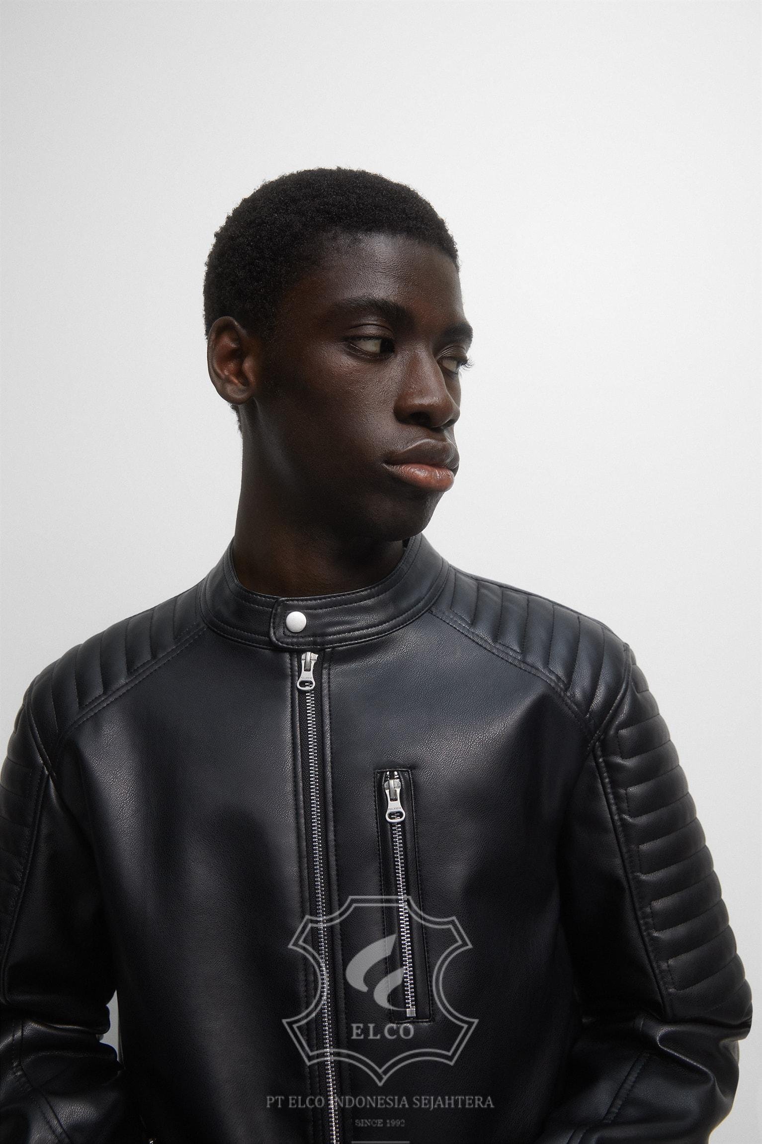 Jaket Kulit Pria Desain Biker - PB 426 - Gambar 6