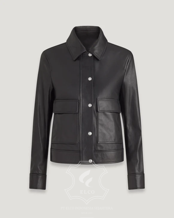 Jaket Kulit Wanita Desain Pilot - WP 408