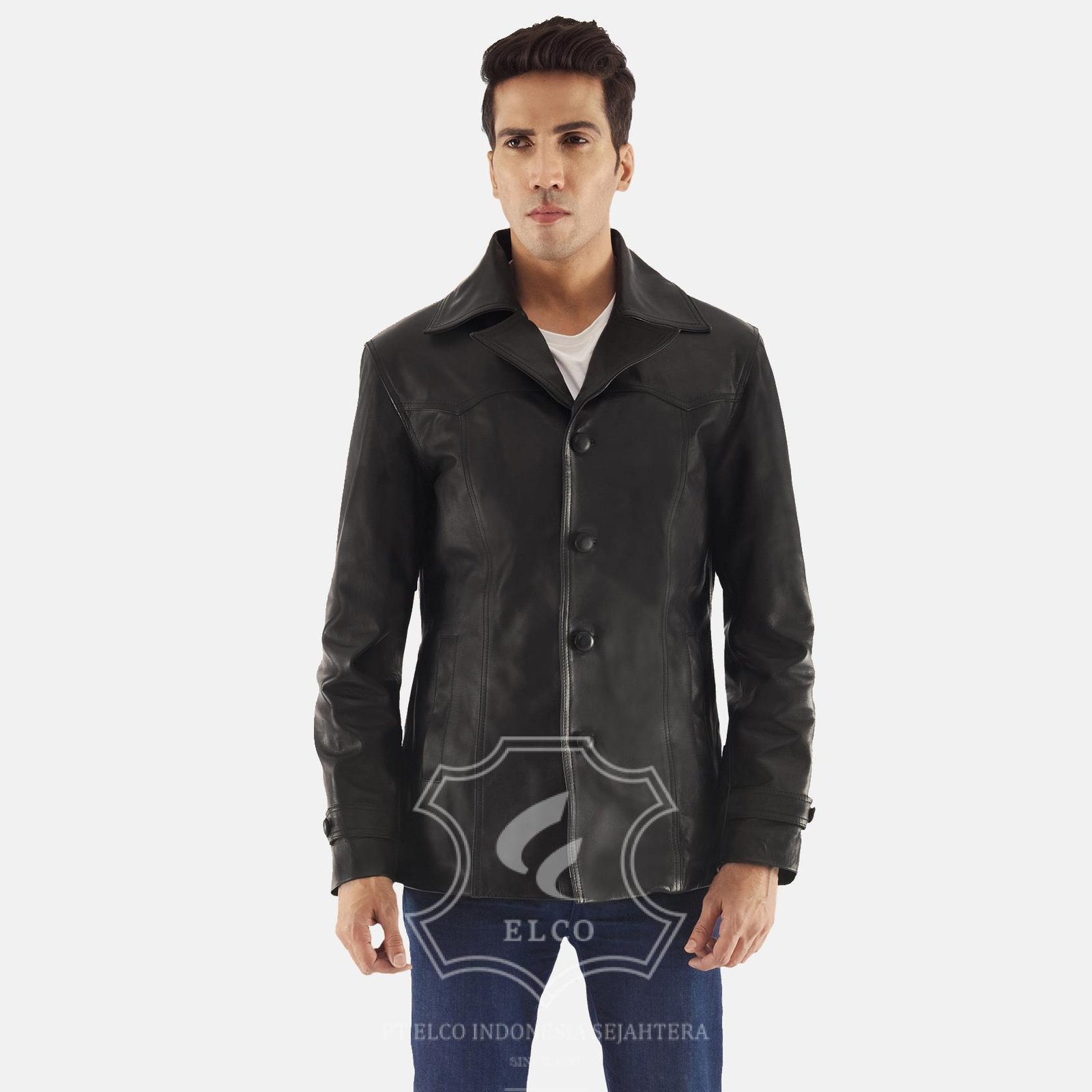 Jaket Kulit Pria Desain Jas - PJ 411