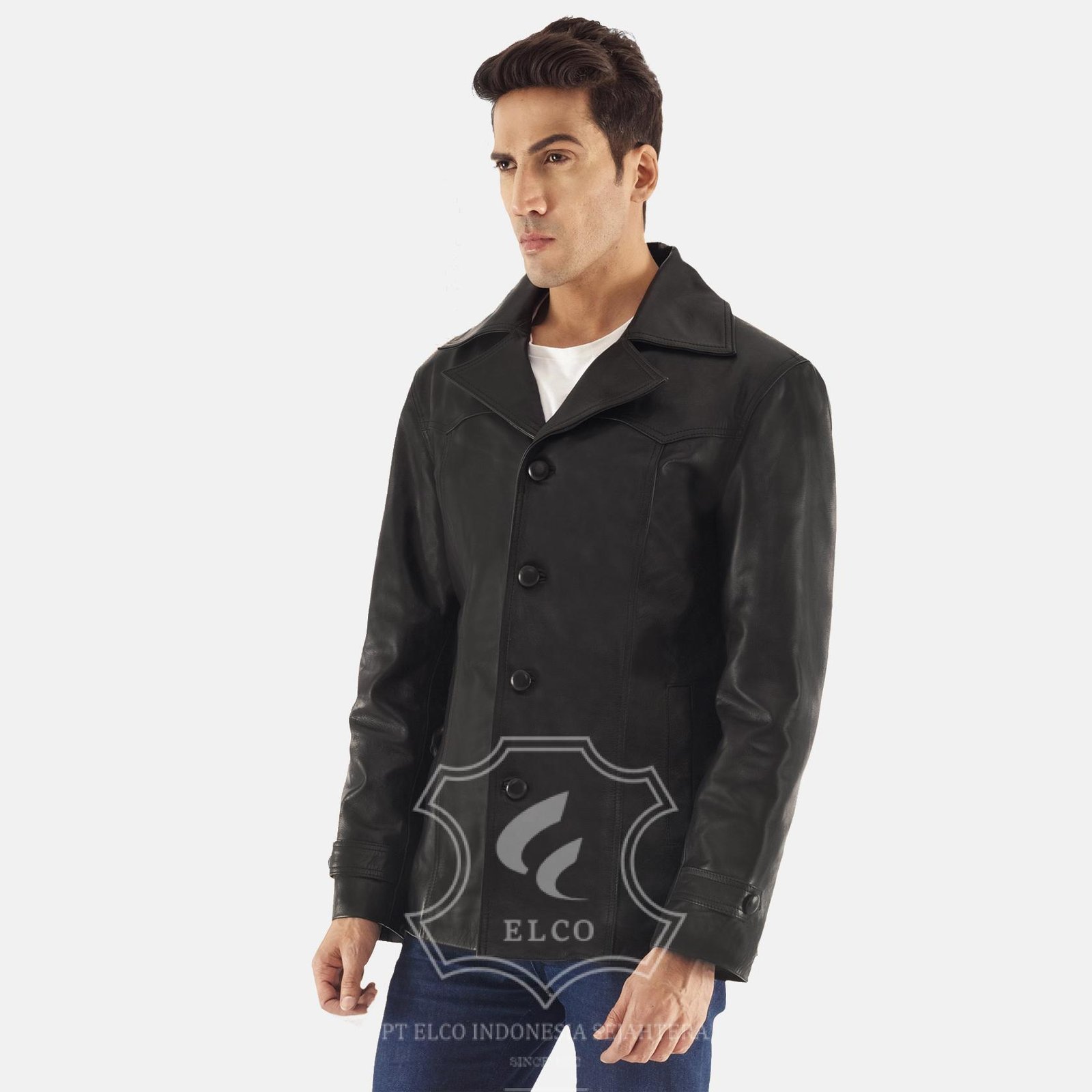 Jaket Kulit Pria Desain Jas - PJ 411 - Gambar 2