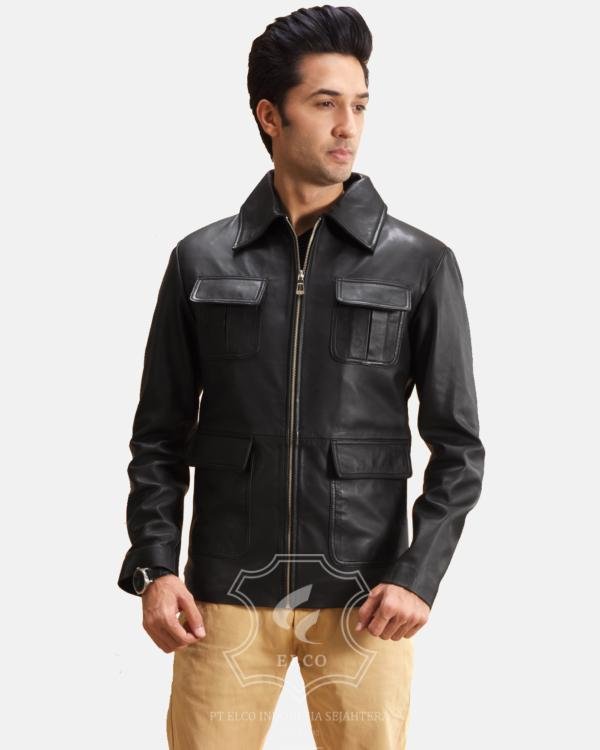 Jaket Kulit Pria Desain Safari - PJS 403