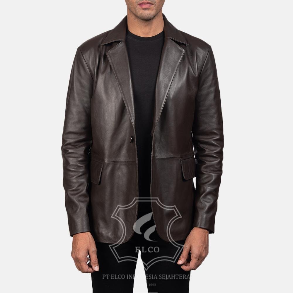Jaket Kulit Pria Desain Jas - PJ 413 - Gambar 3
