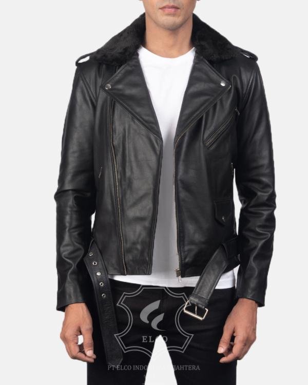 Jaket Kulit Pria Desain Serong - PS 115