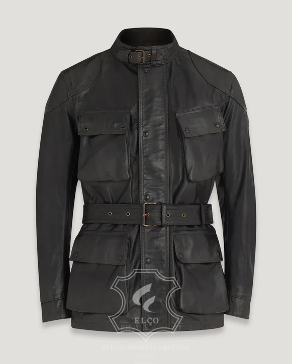 Jaket Kulit Pria Desain Safari - PJS 413