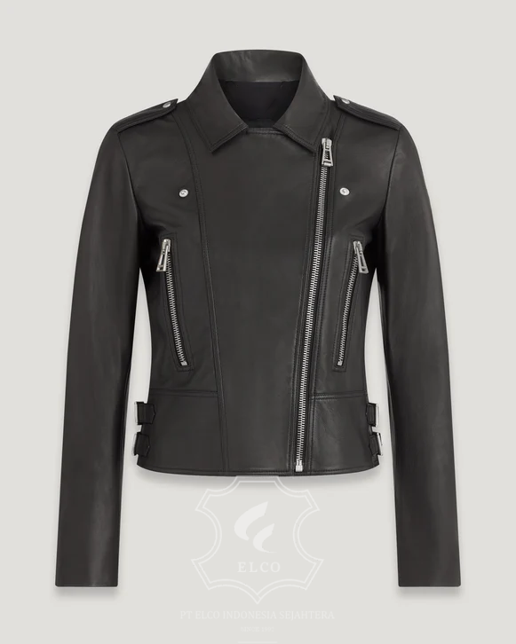 Jaket Kulit Wanita Desain Serong - WS 449