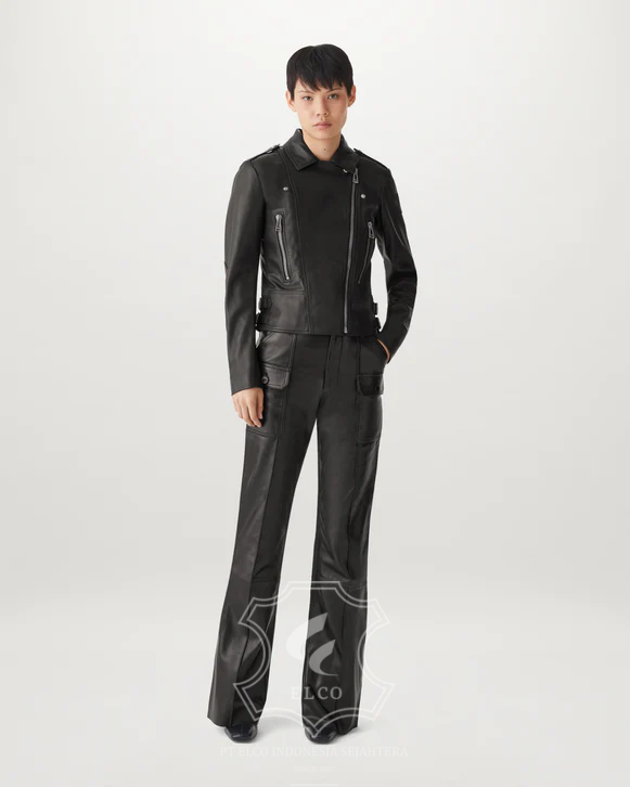 Jaket Kulit Wanita Desain Serong - WS 449 - Gambar 2