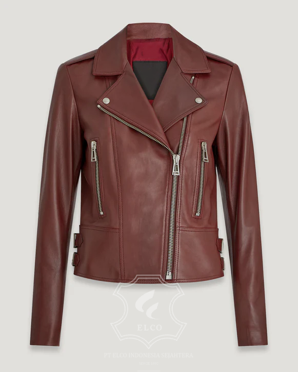 Jaket Kulit Wanita Desain Serong - WS 450