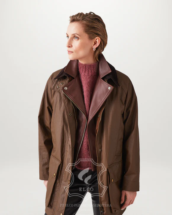 Jaket Kulit Wanita Desain Serong - WS 450 - Gambar 4