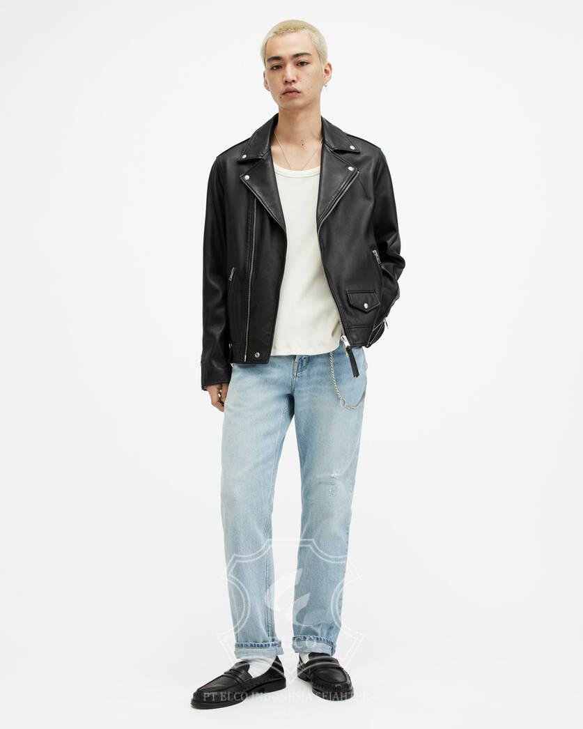 Jaket Kulit Pria Desain Serong - PS 432 - Gambar 3