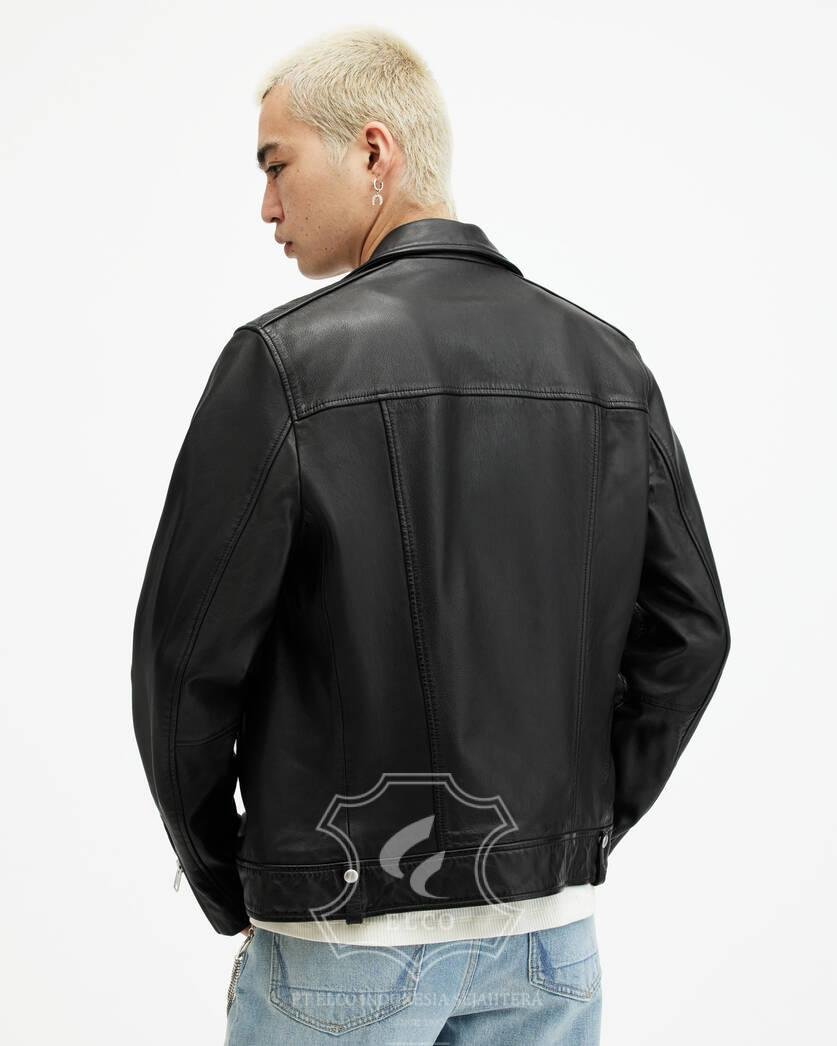Jaket Kulit Pria Desain Serong - PS 432 - Gambar 7