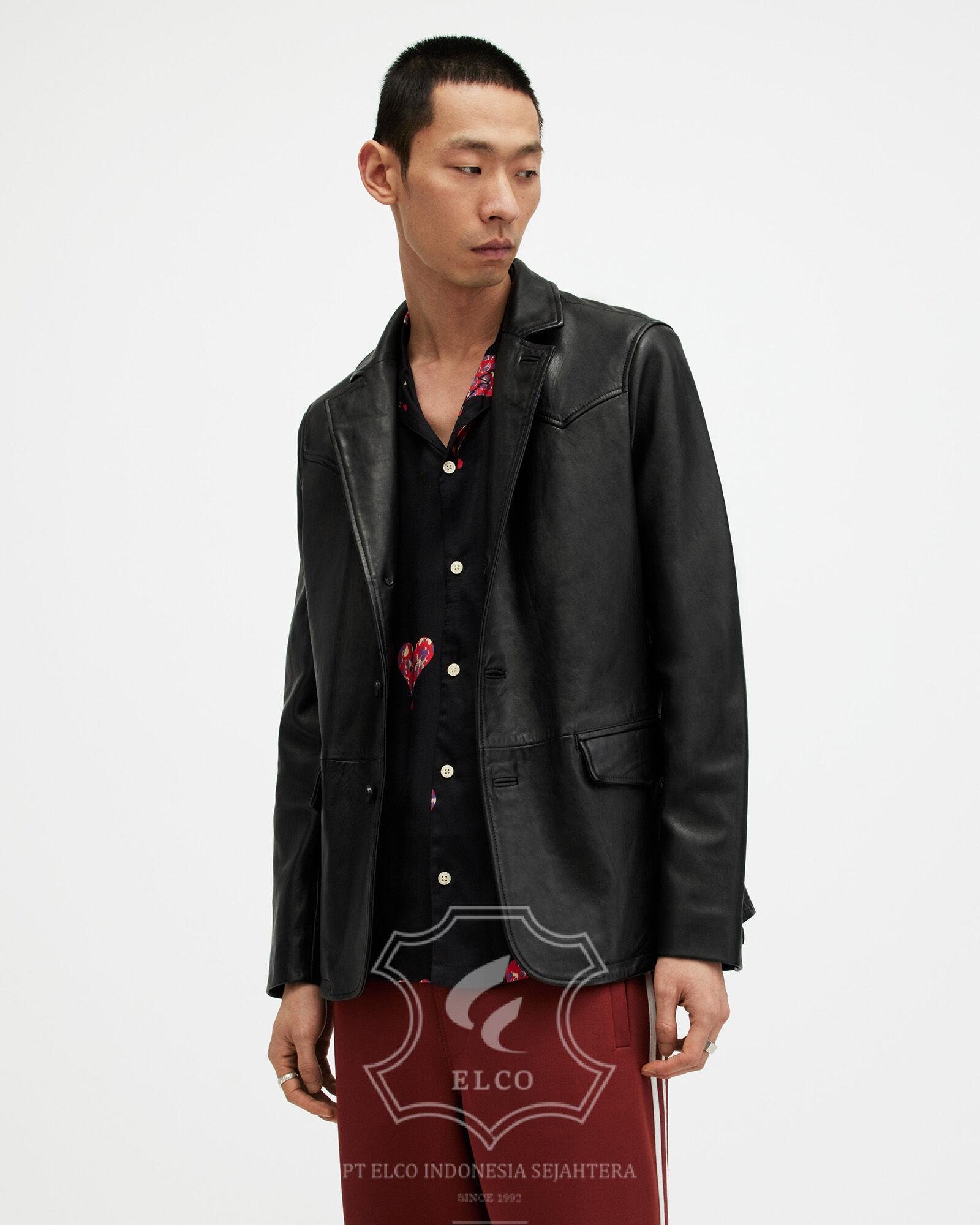 Jaket Kulit Pria Desain Jas - PJ 449 - Gambar 2