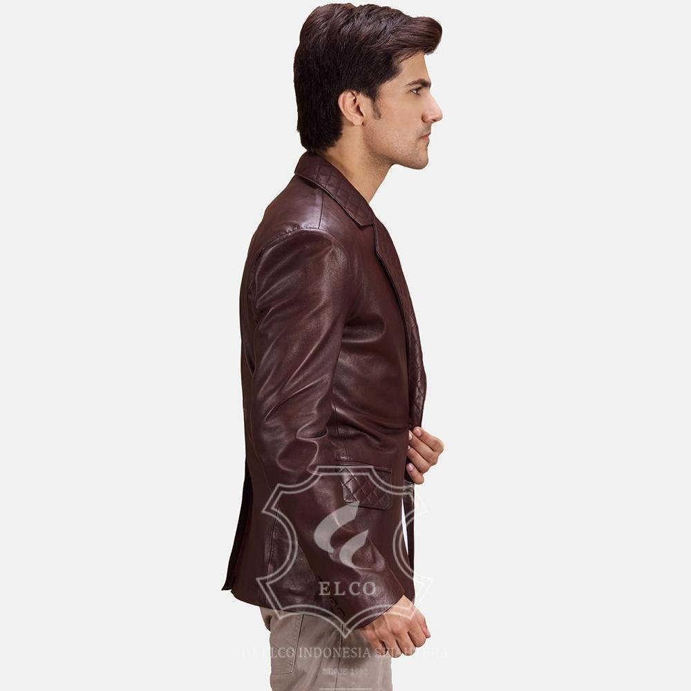 Jaket Kulit Pria Desain Jas - PJ 414 - Gambar 4