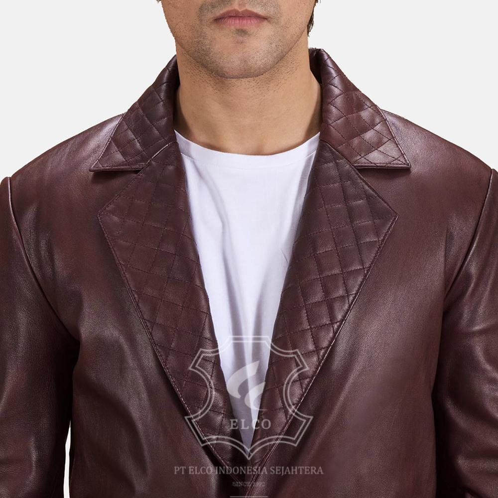 Jaket Kulit Pria Desain Jas - PJ 414 - Gambar 6