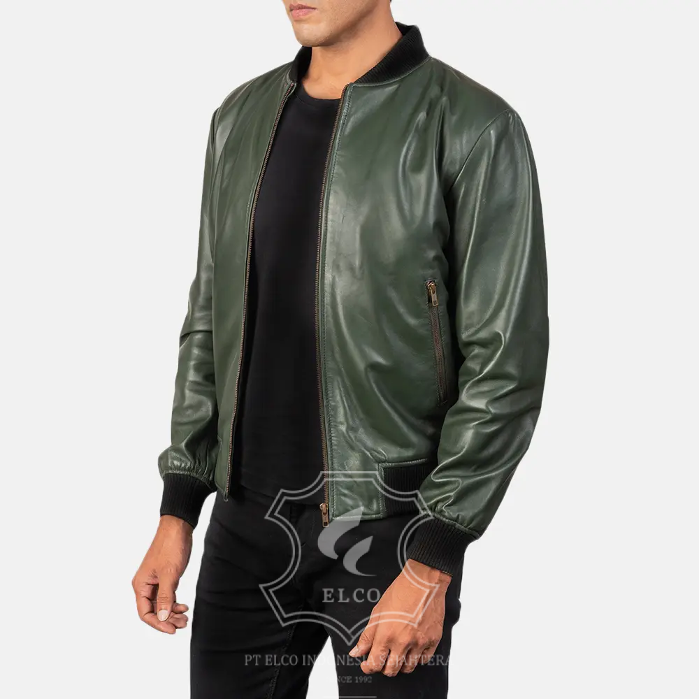 Jaket Kulit Pria Desain Bomber - PCB 114 - Gambar 3